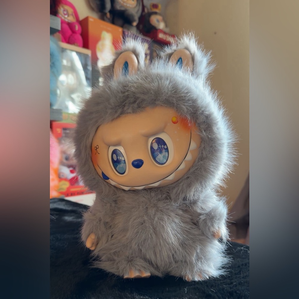 Gray Furry Small Pet Toy